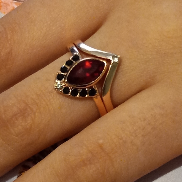 18K Rose Gold tone Rubi Ring Size 8 - Picture 3 of 7